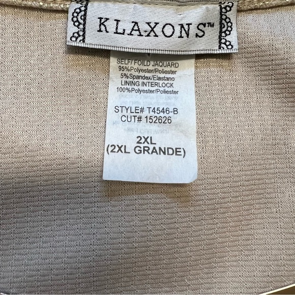 Flaxons Gold Foil Jacquard Metallic Halter Fringe Party Top Shirt Holiday Xmas L - Picture 8 of 14